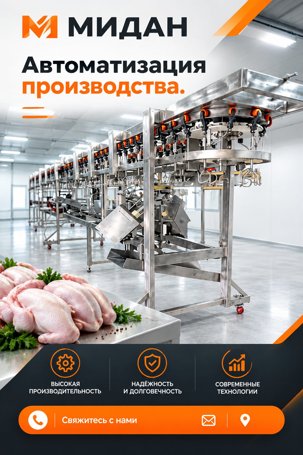 Линия разделки птицы на части в наличии!