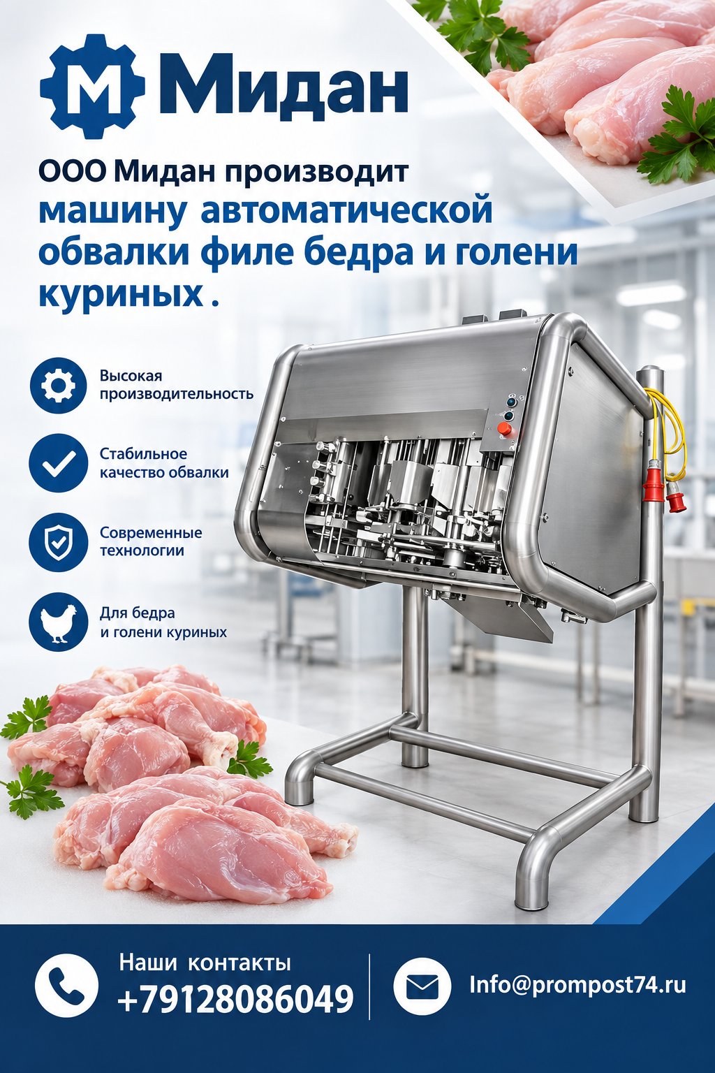 Машина обвалки бедра и голени